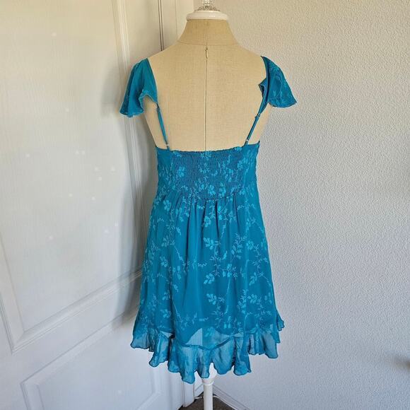 Betsey Johnson Beach Shift Mini Dress sz M Blue - Picture 4 of 7